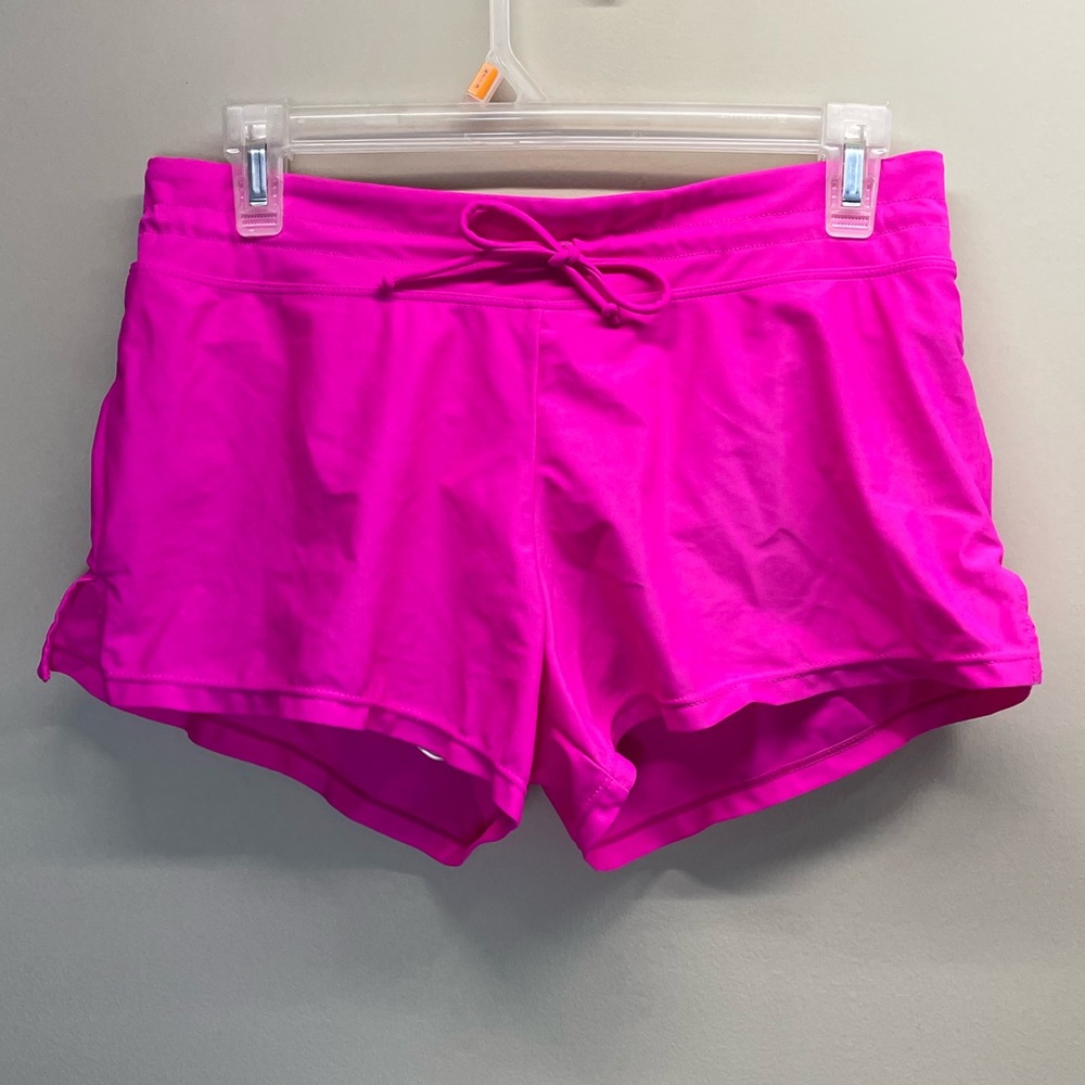 Pink Cover Up Swim Lined Shorts